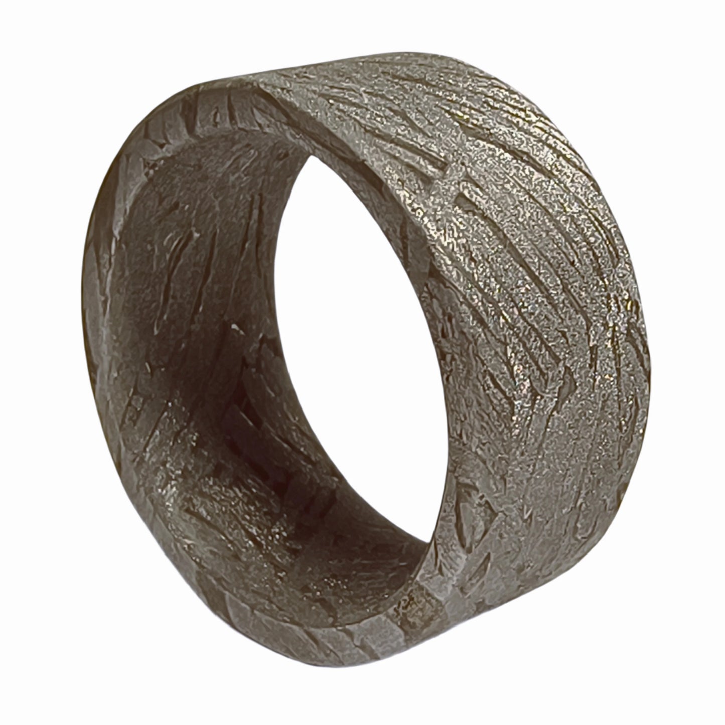 Muonionalusta Meteorite Lovers Ring, Natural Iron Meteorite, Handmade Wedding Ring (J)