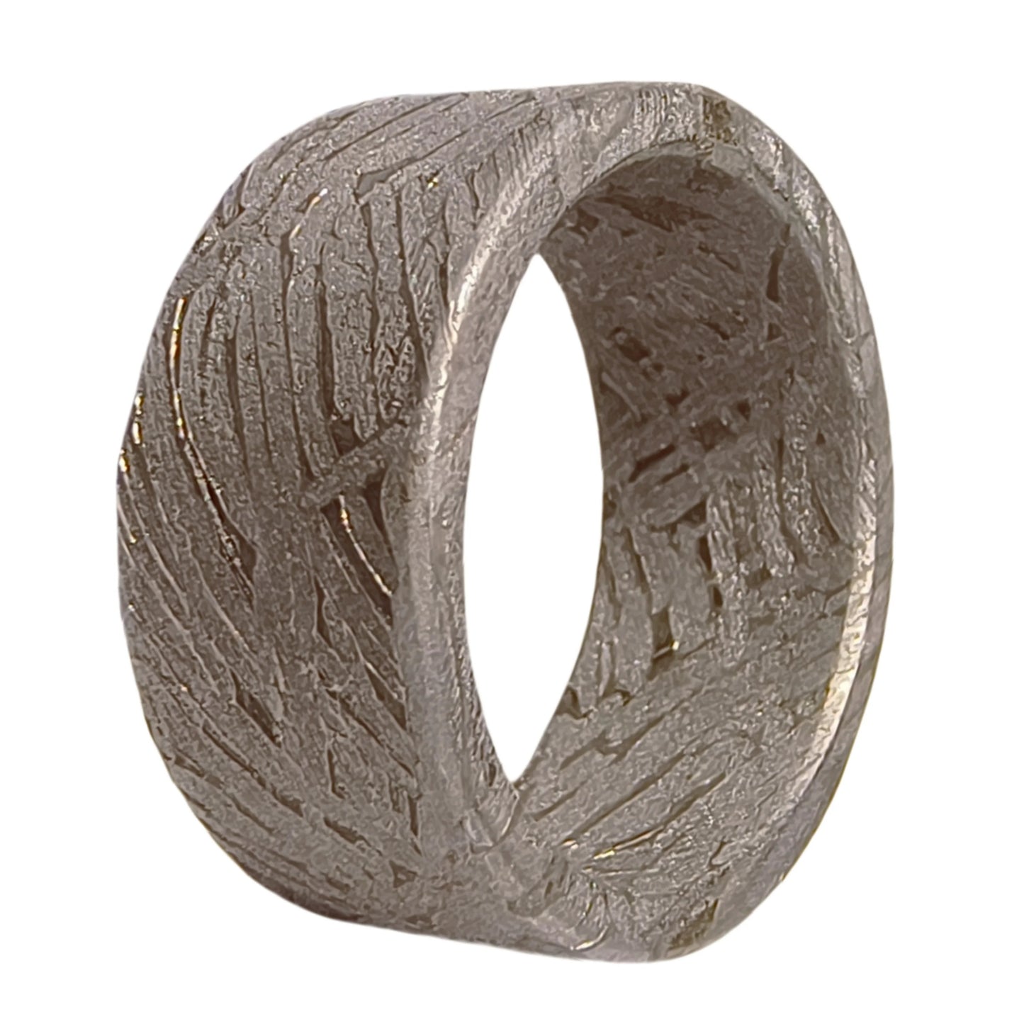Muonionalusta Meteorite Lovers Ring, Natural Iron Meteorite, Handmade Wedding Ring (J)