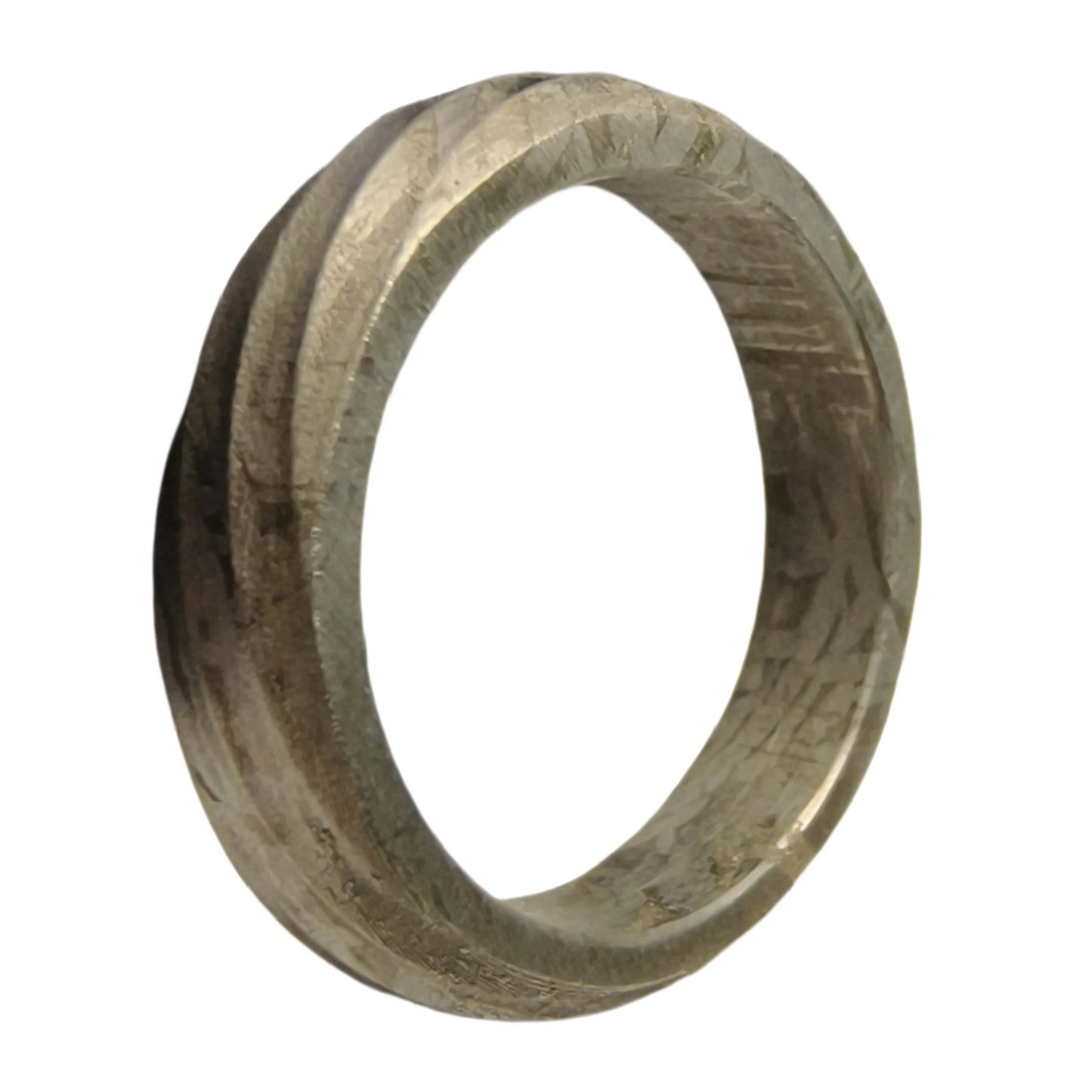 Muonionalusta Meteorite Ring, Natural Iron Meteorite, Handmade Carving Craft Jewelry (S)