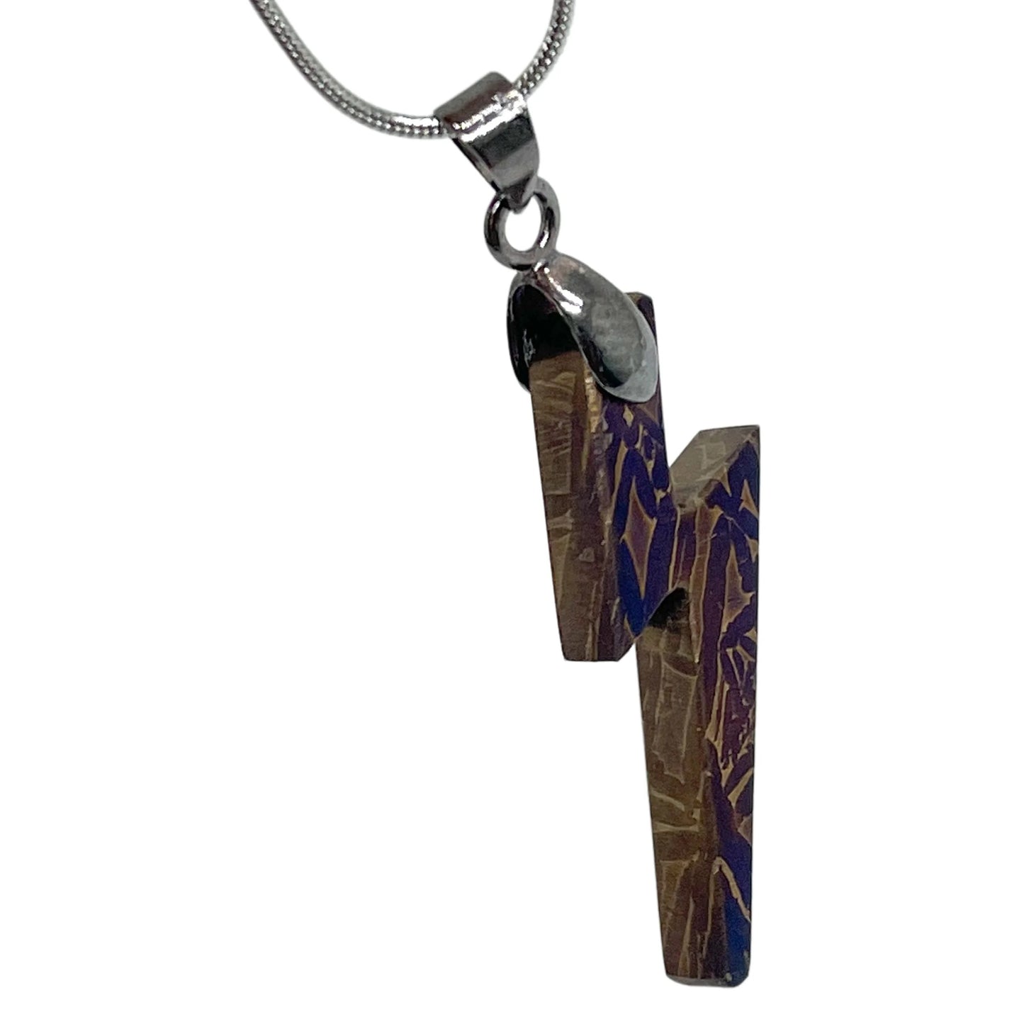 Muonionalusta Meteorite Hand-Carving Pendant, Natural Iron Meteorite Slice, Handmade Jewelry