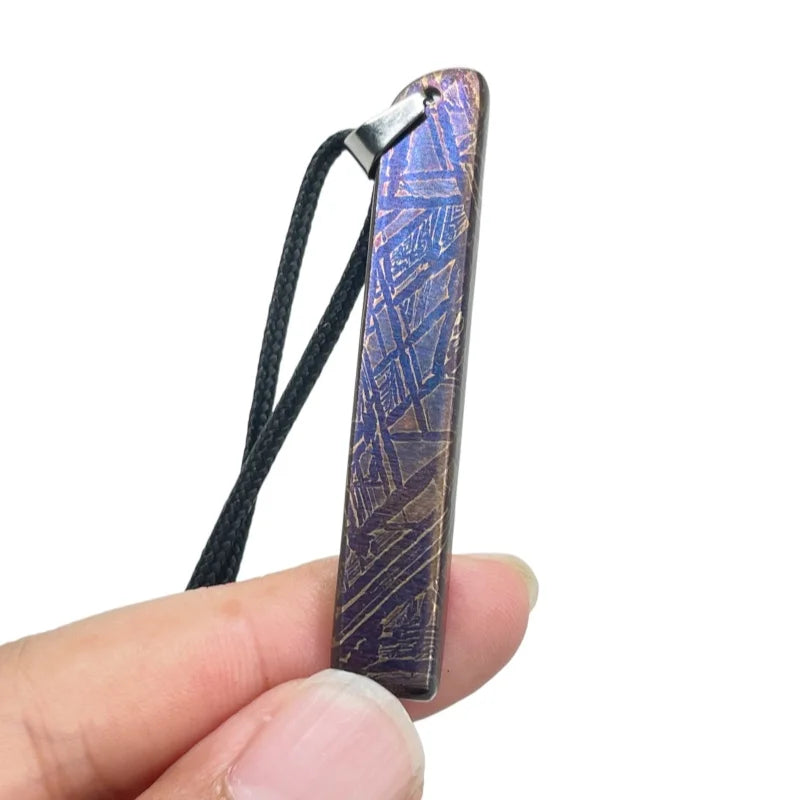 Rare Muonionalusta Meteorite Color-Shift Slice Pendant Fine Meteorite Collection Piece LK429