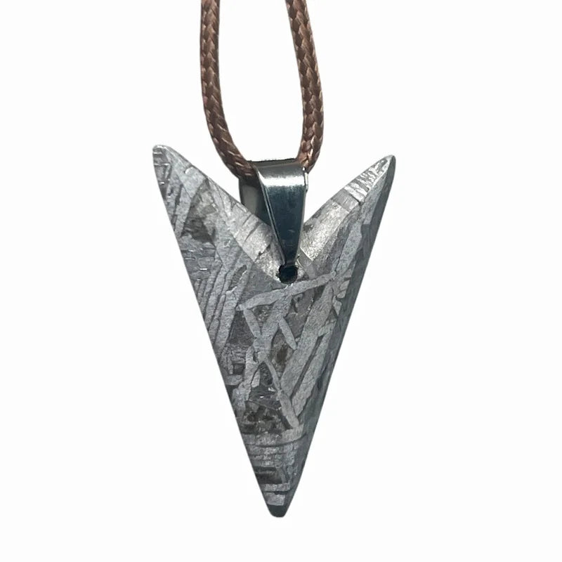 Premium Hand‑Shaped Double‑Prong Triangle Muonionalusta Meteorite Pendant Swedish Mineral Collectible Jewelry LK478