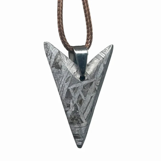 Premium Hand‑Shaped Double‑Prong Triangle Muonionalusta Meteorite Pendant Swedish Mineral Collectible Jewelry LK478