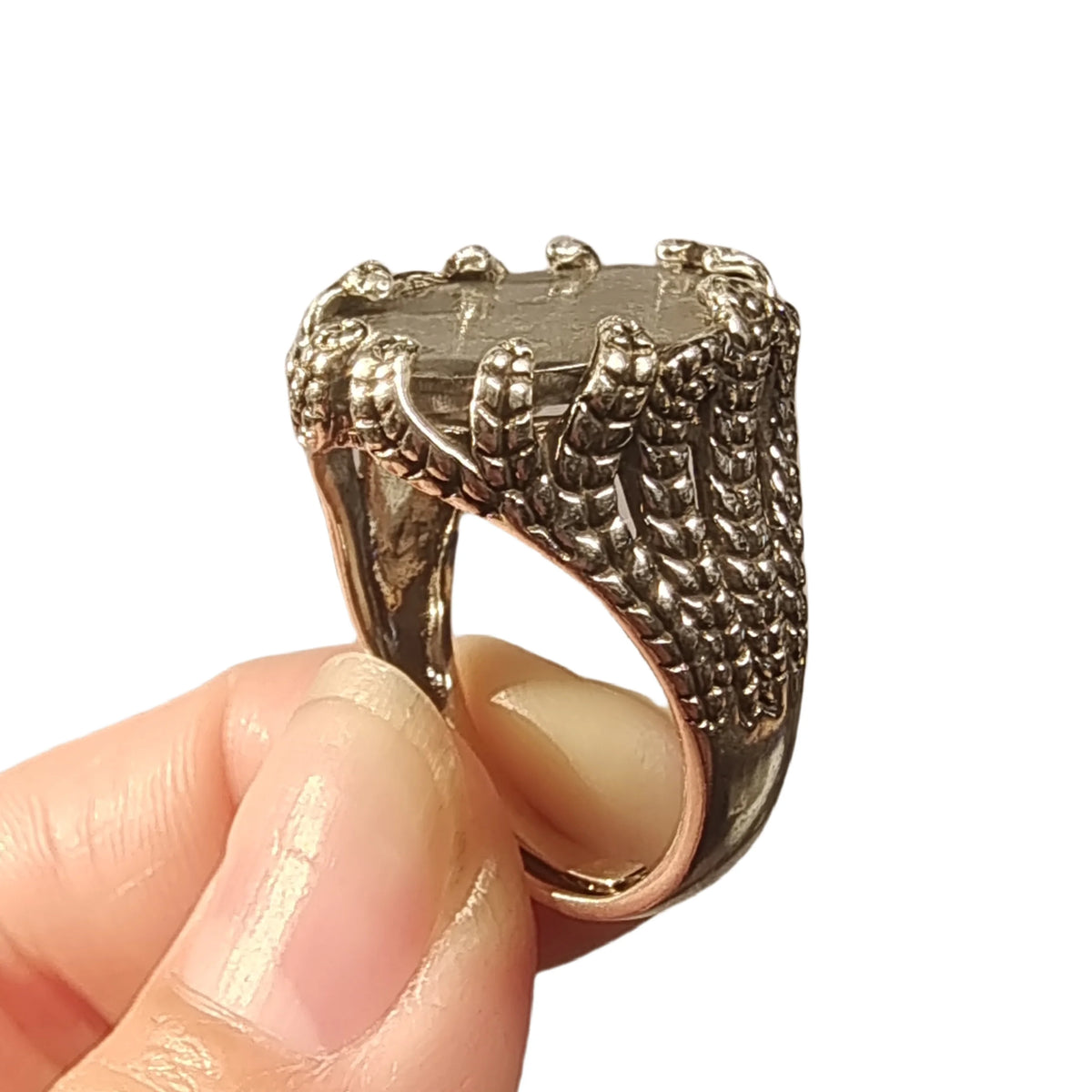 7.6g Muonionalusta meteorite S925 Silver Ring Natural iron meteorite pendant MeteoriteHandmade jewelry Silver Ring --K37
