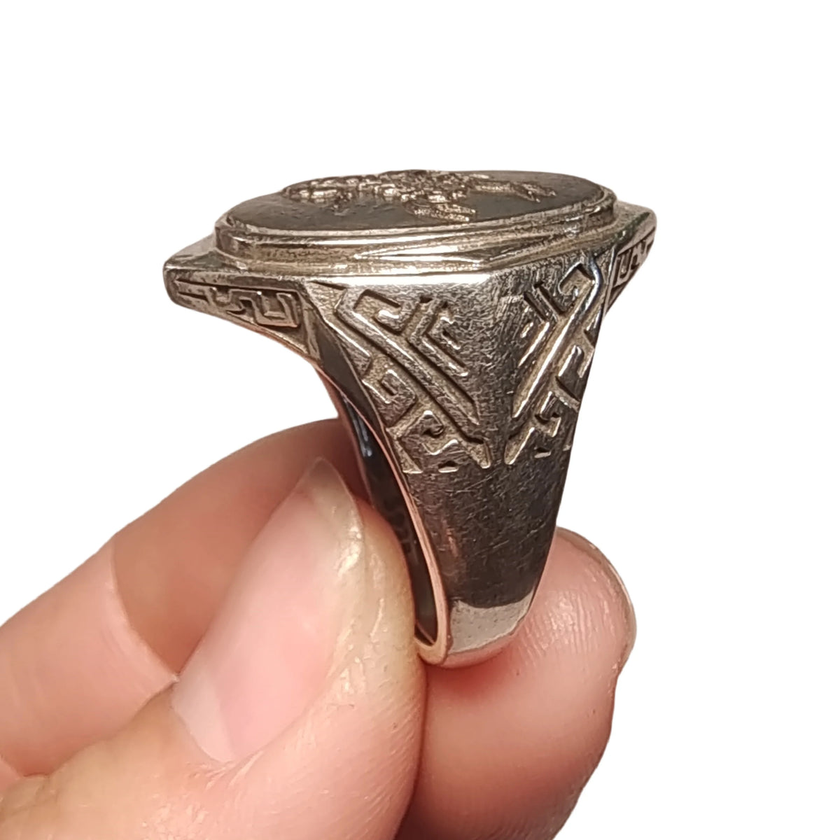 8.8g Muonionalusta Meteorite S925 Silver Ring Natural Iron Meteorite Pendant Meteorite Handmade Jewelry Silver Ring --K25