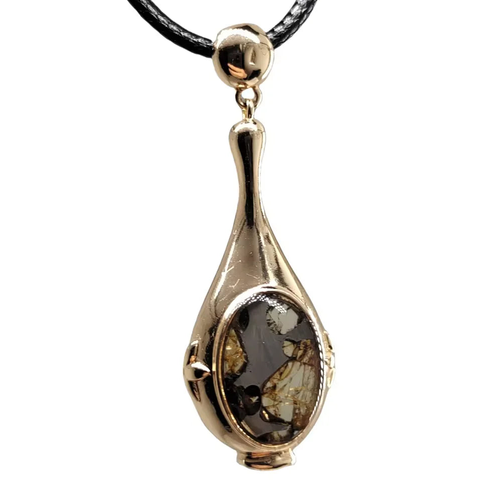 Brenham Meteorite Bracelets Natural olive meteorite S925 silver necklace Jewelry material Specimen S925 silver Pendant -TB346