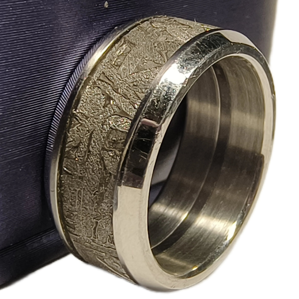 Muonionalusta Meteorite Lovers Ring Natural Iron Meteorite Pendant Handmade Wedding Ring Meteorite Ring-H