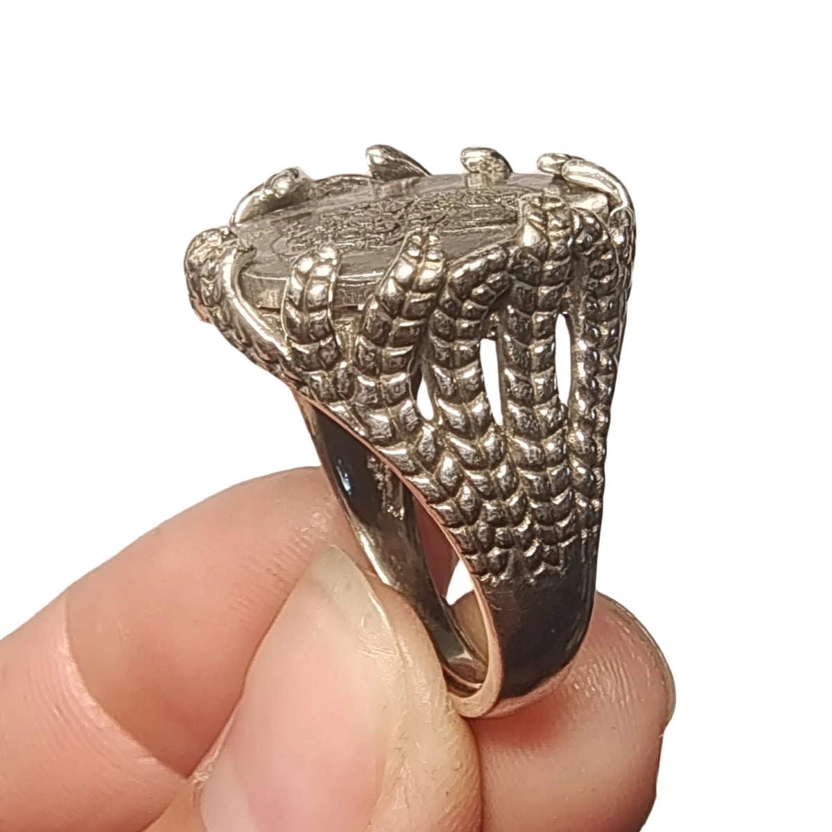 7.2g Muonionalusta meteorite S925 Silver Ring Natural iron meteorite pendant MeteoriteHandmade jewelry Silver Ring --K27