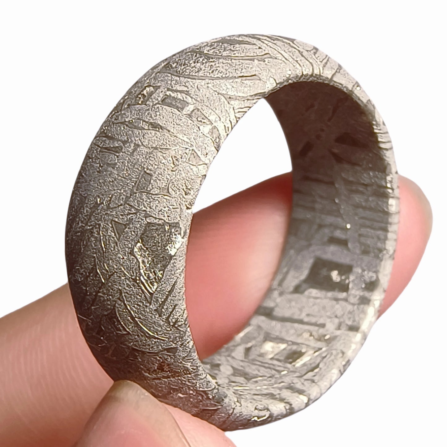 Muonionalusta meteorite Lovers ring Natural iron meteorite pendant MeteoriteHandmade wedding ring Meteorite Ring-F