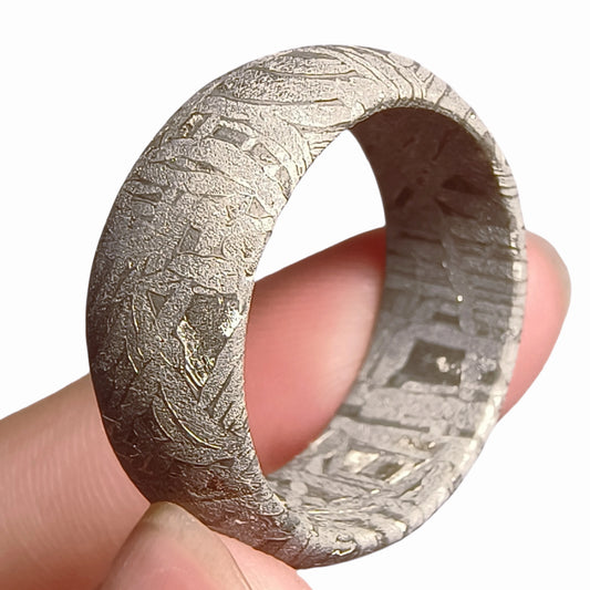 Muonionalusta meteorite Lovers ring Natural iron meteorite pendant MeteoriteHandmade wedding ring Meteorite Ring-F