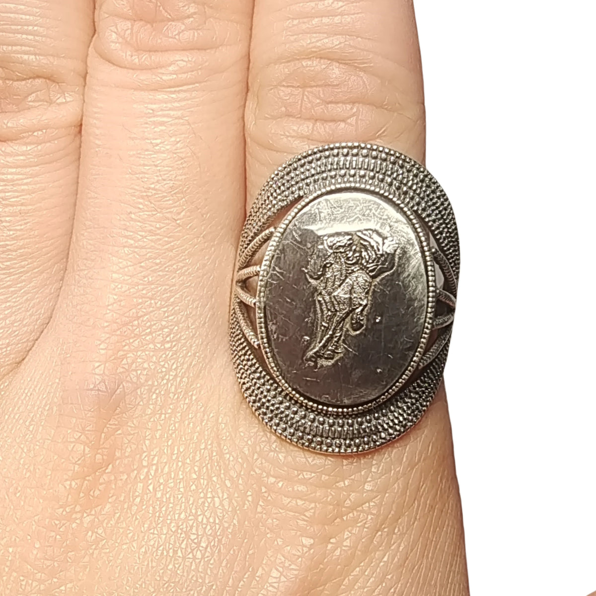 9.8g Muonionalusta meteorite S925 Silver Ring Natural iron meteorite pendant MeteoriteHandmade jewelry Silver Ring --K26