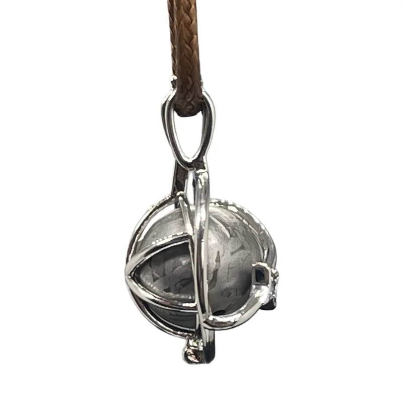 Nickel Plated Muonionalusta Meteorite Planet Pendant — Collector’s Grade Cosmic Jewelry (LK384)