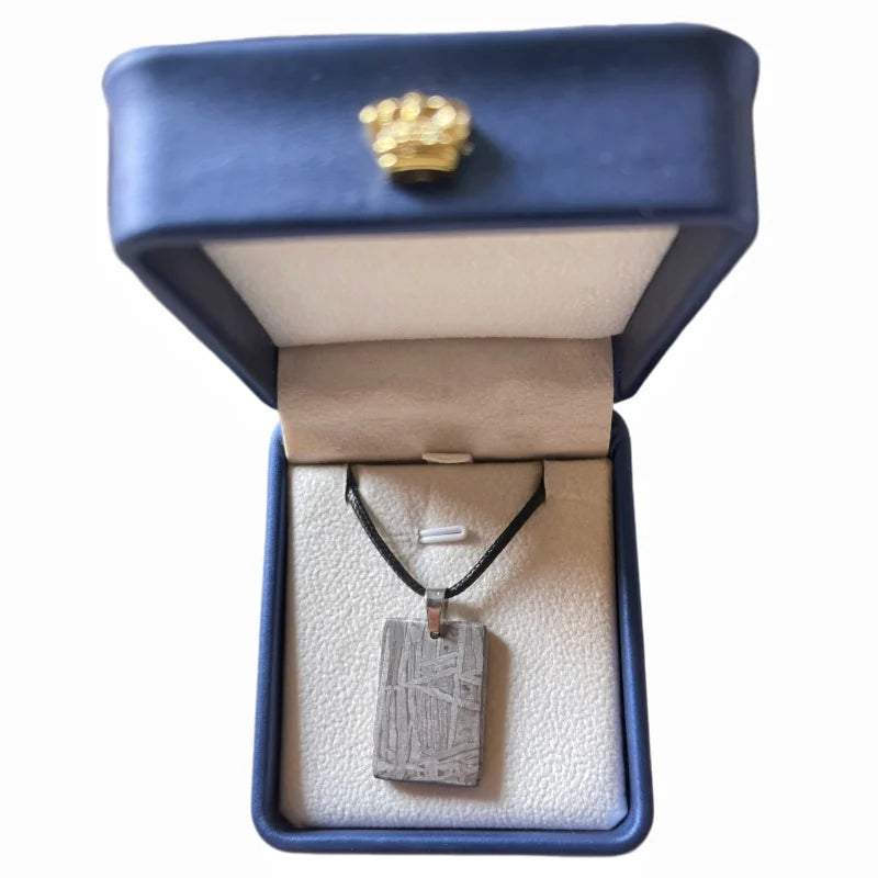 Muonionalusta Hand Polished Meteorite Rectangular Pendant Series Gift for Men and Women LK342