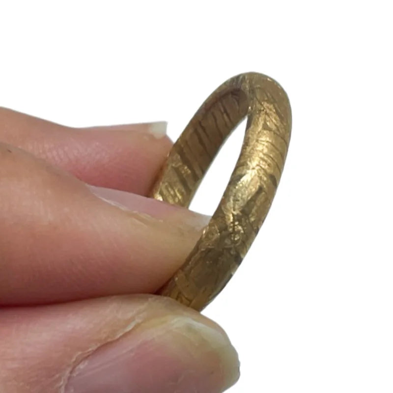 Muonionalusta meteorite ring customizable size Electroplated 24k gold