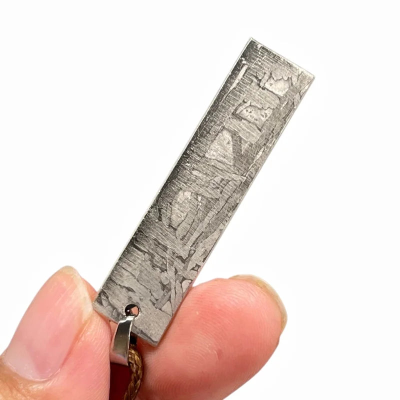 Nickel Plated Muonionalusta Meteorite Bar Pendant,Collector's Grade Cosmic Jewelry LK382