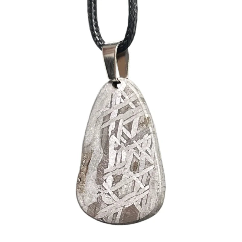 Muonionalusta Genuine Meteorite Pendant Teardrop Shape  Pattern Cosmic Jewelry Gift LK338