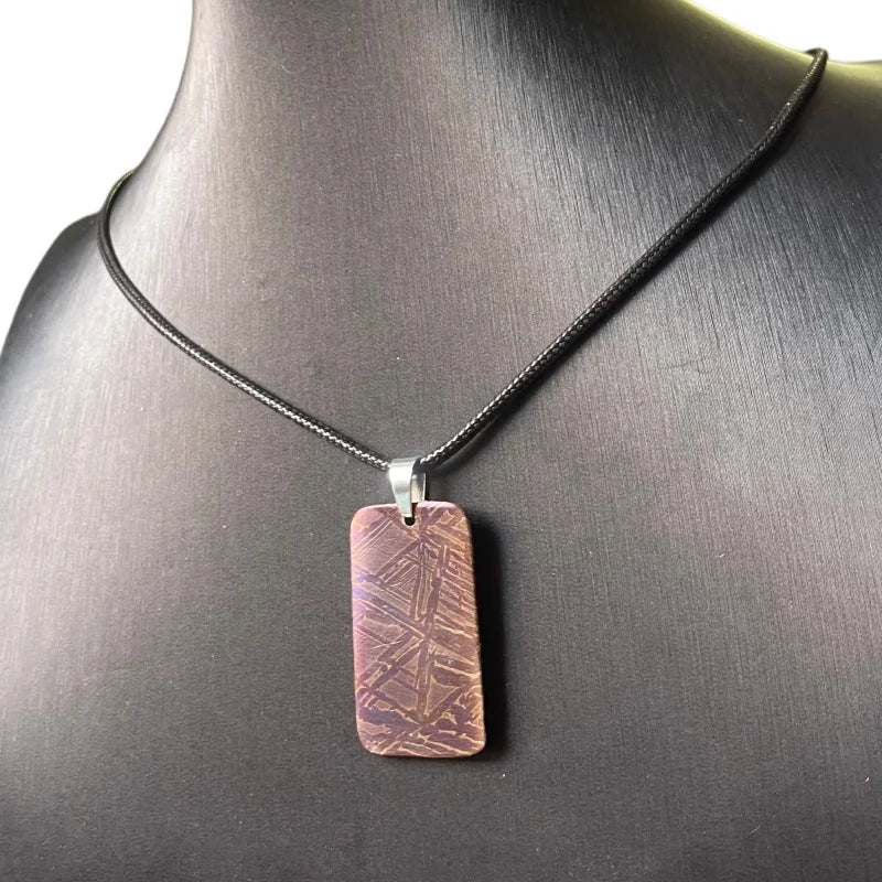 Authentic Muonionalusta Meteorite Pendant Irregular Space Rock Jewelry for Men LK362