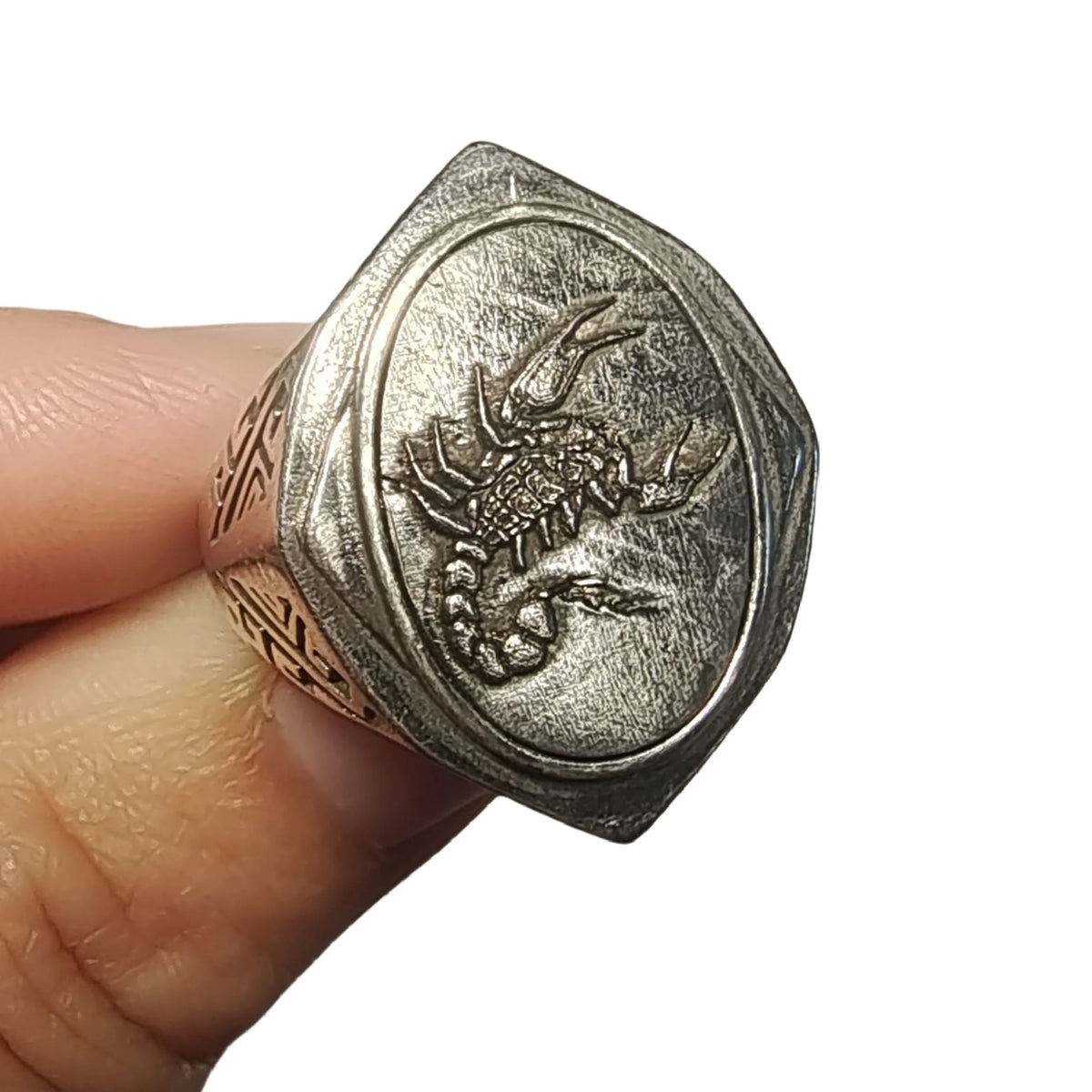 8.8g Muonionalusta Meteorite S925 Silver Ring Natural Iron Meteorite Pendant Meteorite Handmade Jewelry Silver Ring --K25
