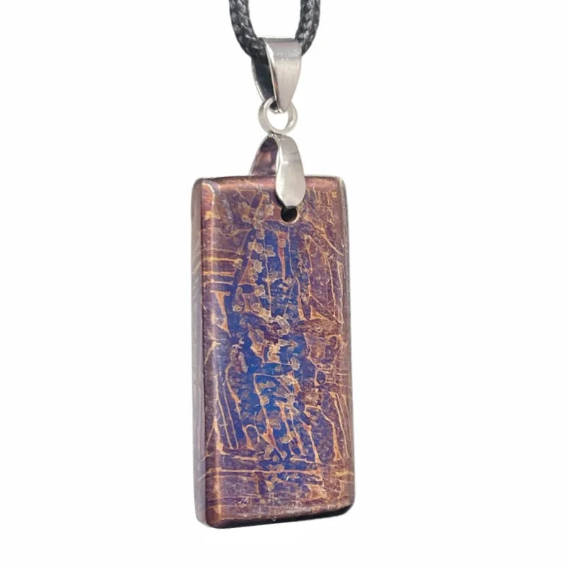 Authentic Muonionalusta Iron Meteorite Heat-Treated Necklace  Fine Meteorite Pendant series LK422