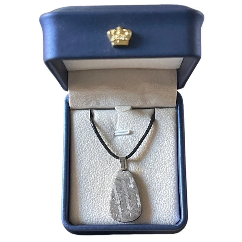 Muonionalusta Genuine Meteorite Pendant Teardrop Shape  Pattern Cosmic Jewelry Gift LK338