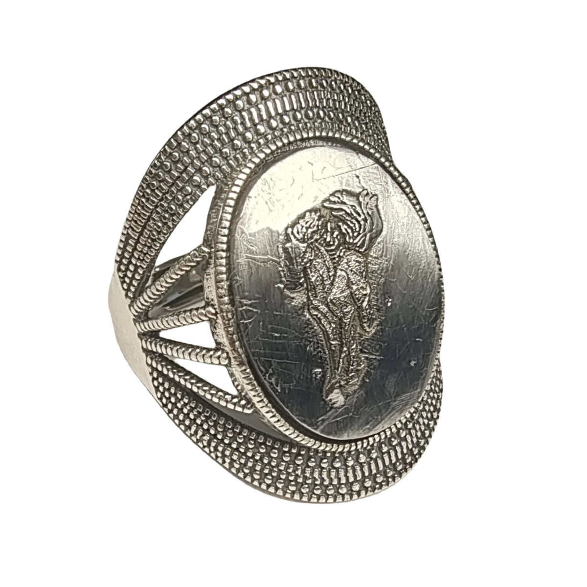 9.8g Muonionalusta meteorite S925 Silver Ring Natural iron meteorite pendant MeteoriteHandmade jewelry Silver Ring --K26