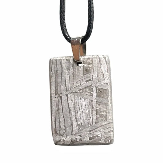 Muonionalusta Hand Polished Meteorite Rectangular Pendant Series Gift for Men and Women LK342