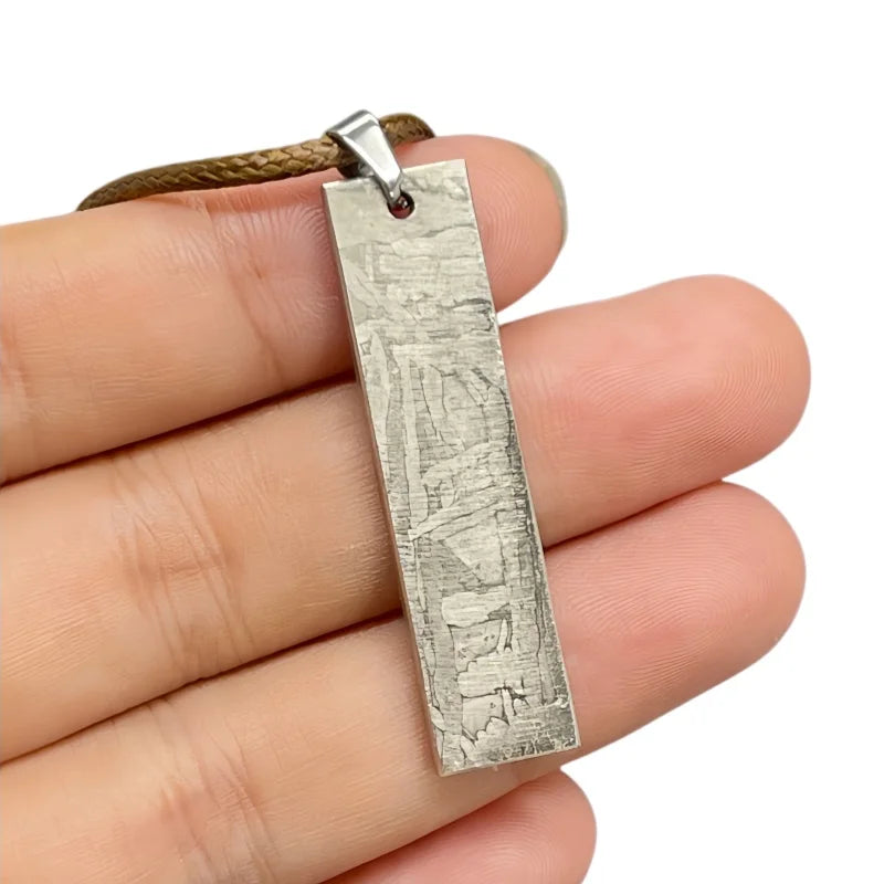 Nickel Plated Muonionalusta Meteorite Bar Pendant,Collector's Grade Cosmic Jewelry LK382