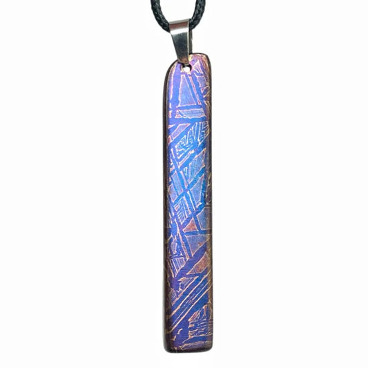 Rare Muonionalusta Meteorite Color-Shift Slice Pendant Fine Meteorite Collection Piece LK429