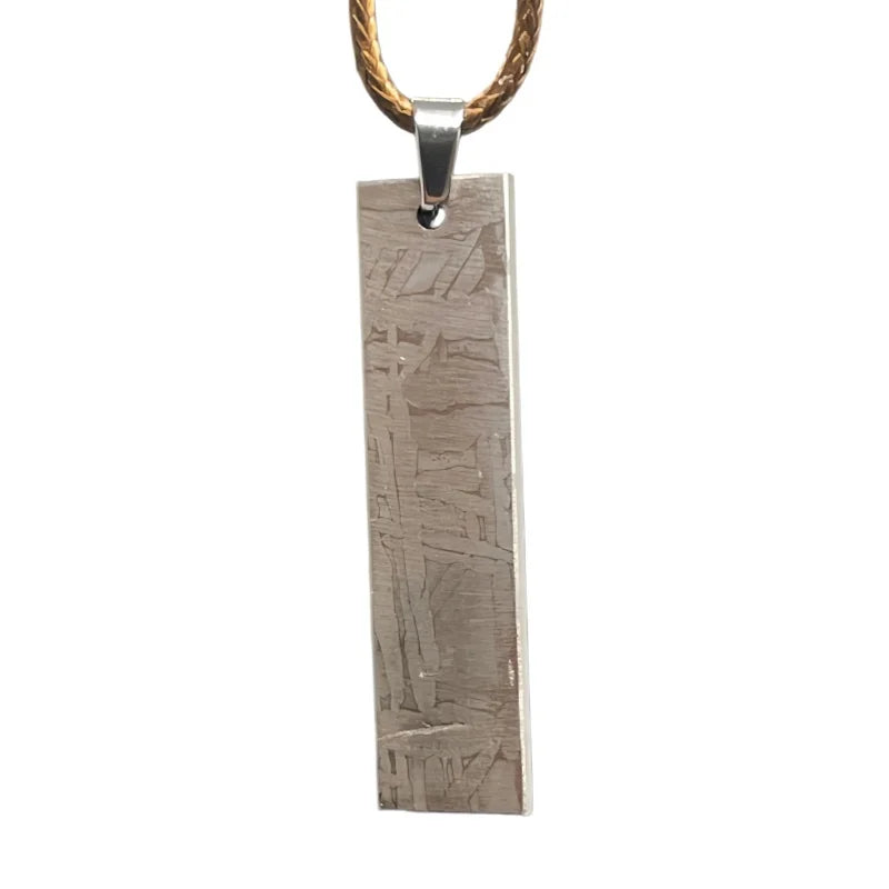 Nickel Plated Muonionalusta Meteorite Bar Pendant,Collector's Grade Cosmic Jewelry LK382
