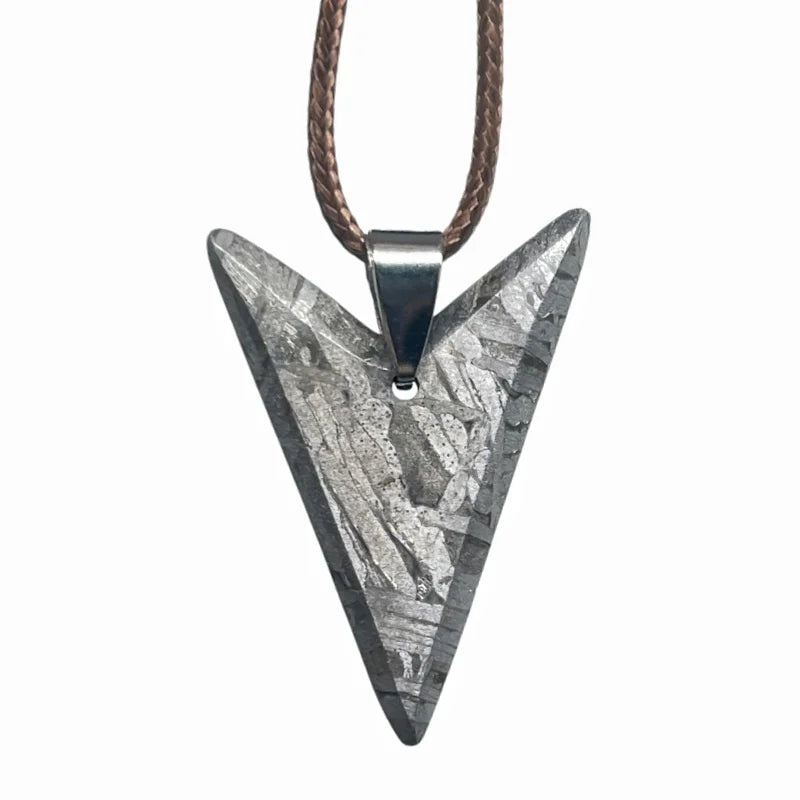 Premium Hand‑Shaped Double‑Prong Triangle Muonionalusta Meteorite Pendant Swedish Mineral Collectible Jewelry LK478