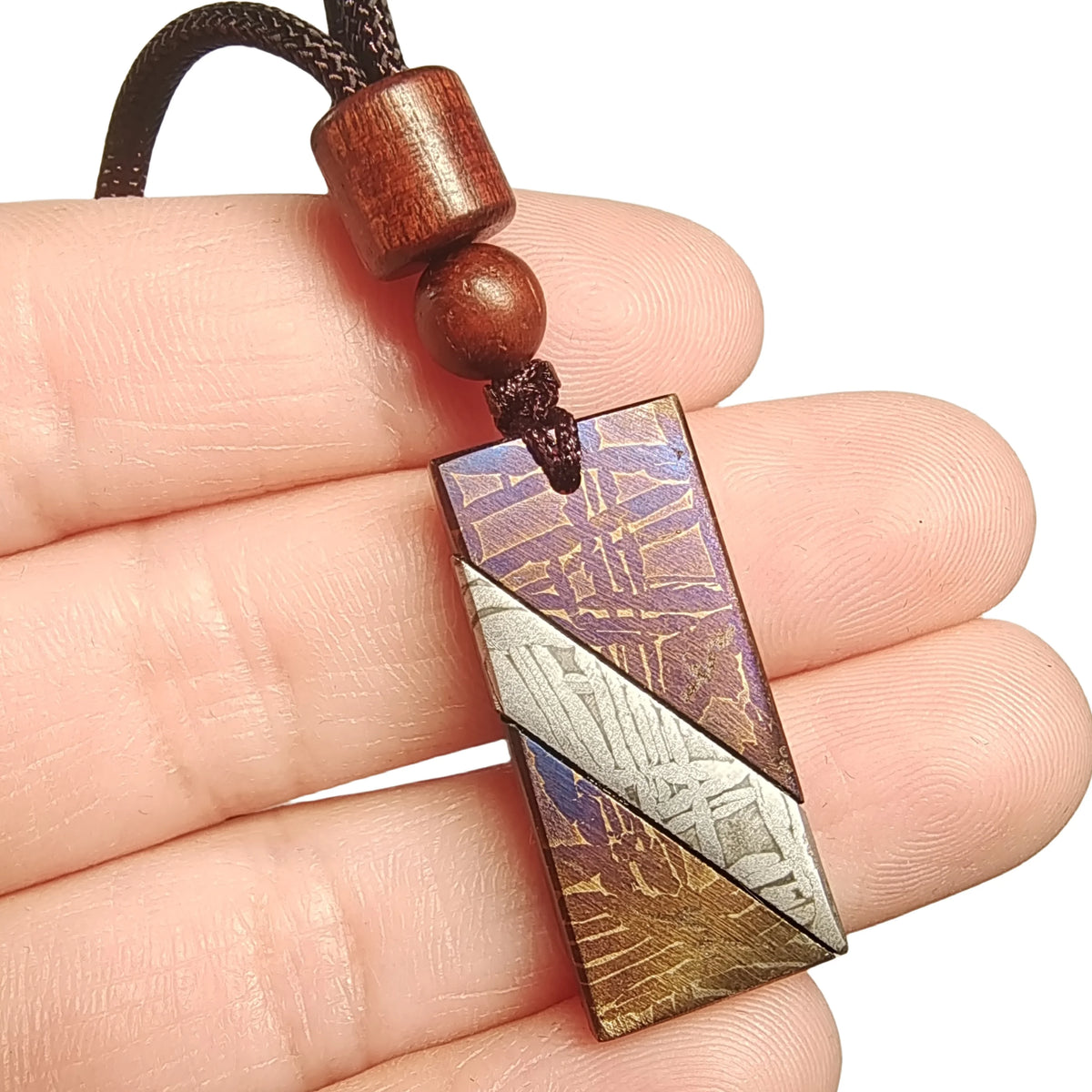 11.9g Muonionalusta meteorite pendant Natural iron meteorite pendant Meteorite slice Collection -LK188