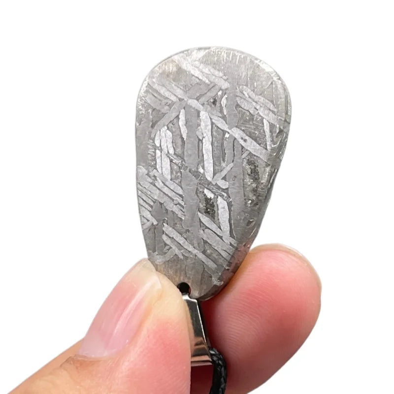 Muonionalusta Genuine Meteorite Pendant Teardrop Shape  Pattern Cosmic Jewelry Gift LK338
