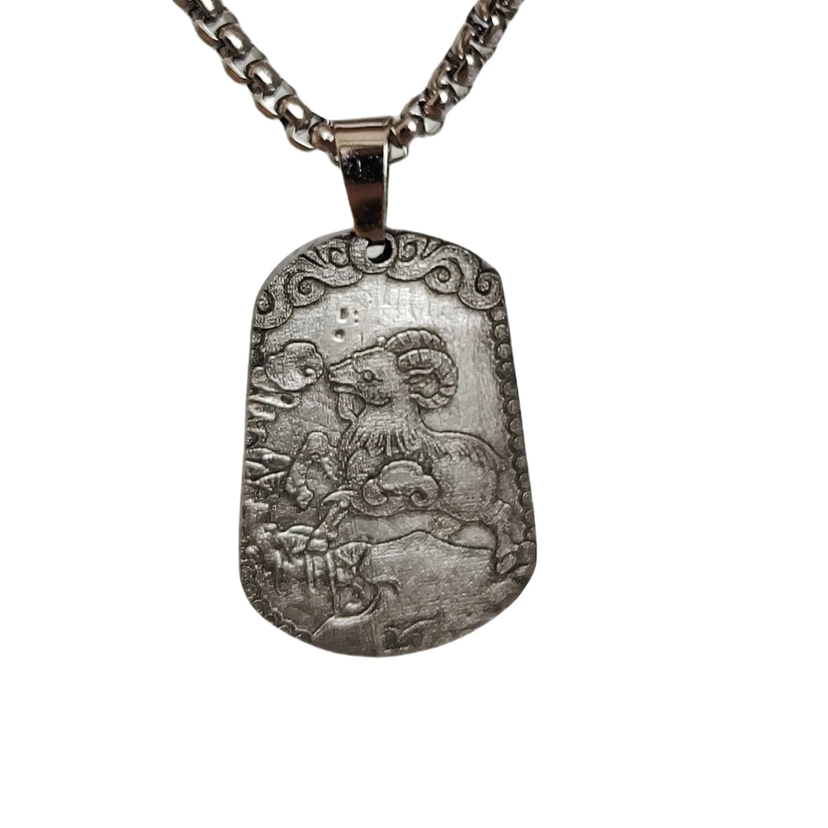 13.6g Muonionalusta meteorite Carving Zodiac Sheep pendant Natural iron meteorite pendant Meteorite slice Collection -LK076