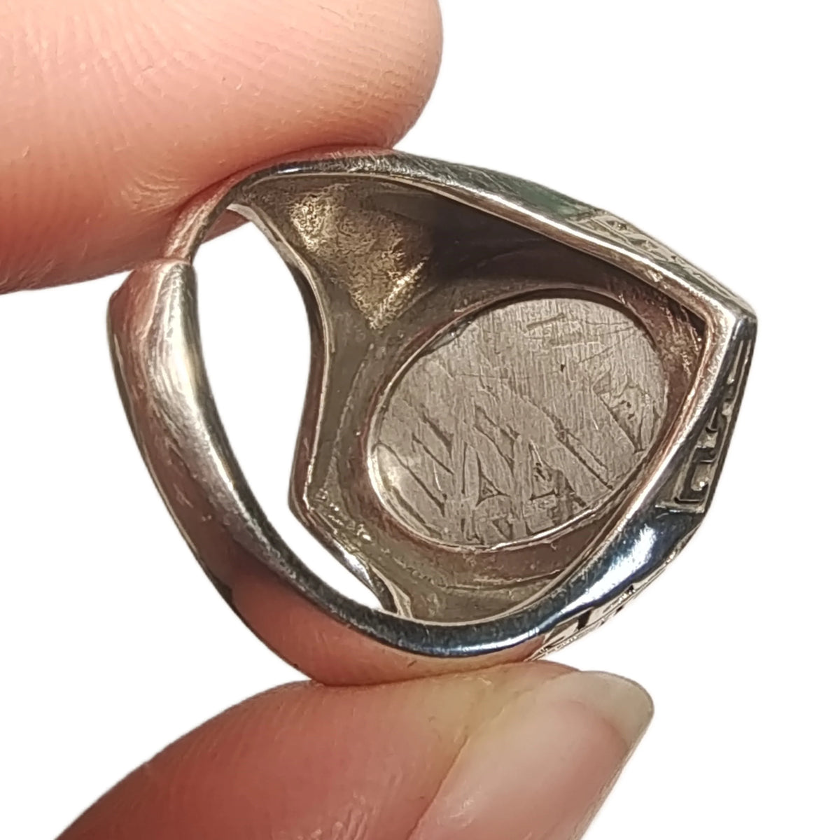 8.8g Muonionalusta Meteorite S925 Silver Ring Natural Iron Meteorite Pendant Meteorite Handmade Jewelry Silver Ring --K25