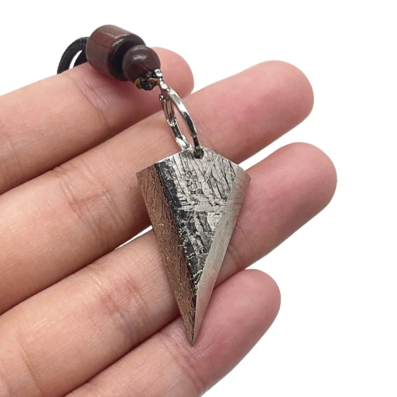Authentic Muonionalusta Iron Meteorite Necklace  Nickel Coated Arrowhead Fine Meteorite Collection Piece LK460