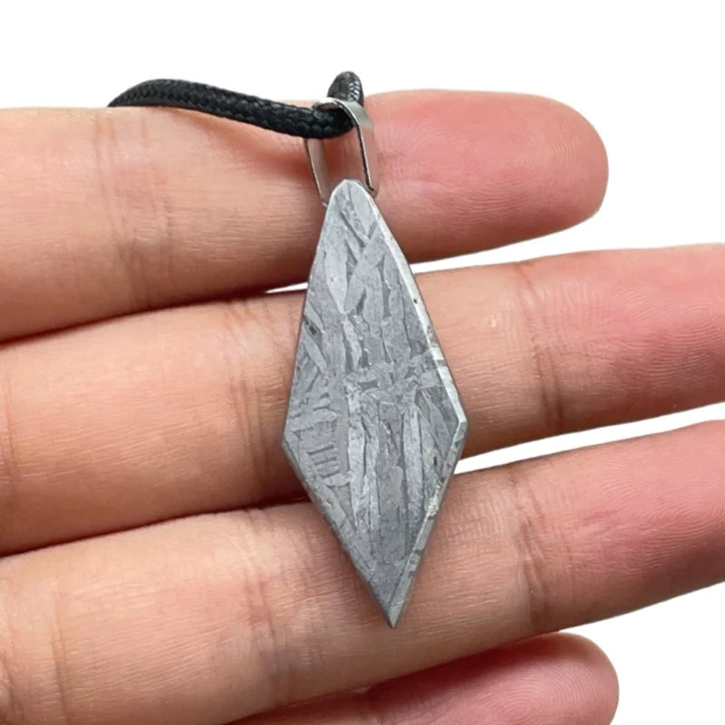Natural Muonionalusta Meteorite Pendant Necklace Hand Carved Vintage Amulet Jewelry Unique Universe Gift LK350