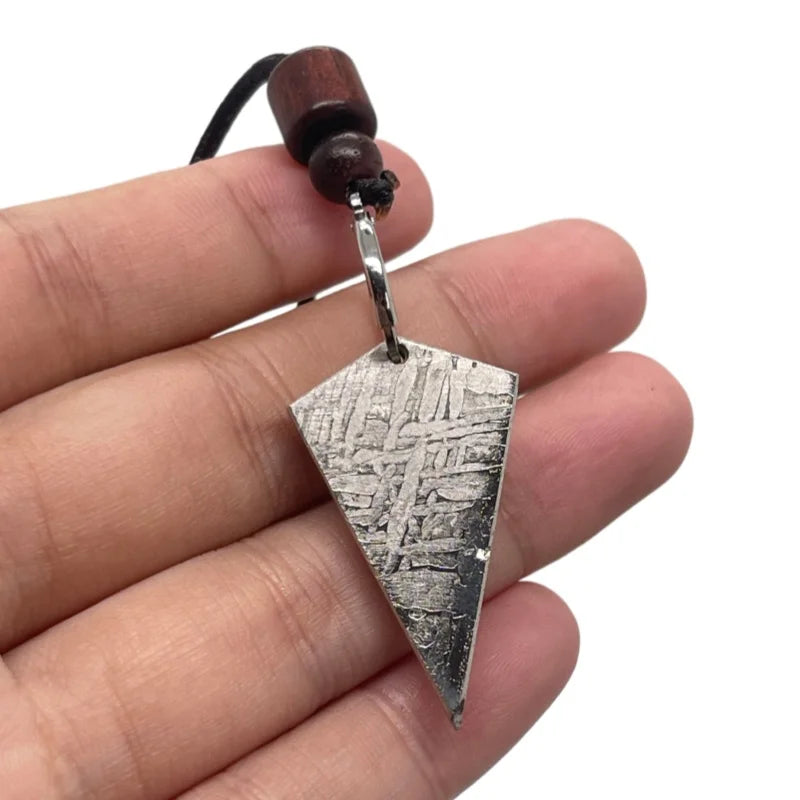 Authentic Muonionalusta Iron Meteorite Necklace  Nickel Coated Arrowhead Fine Meteorite Collection Piece LK460