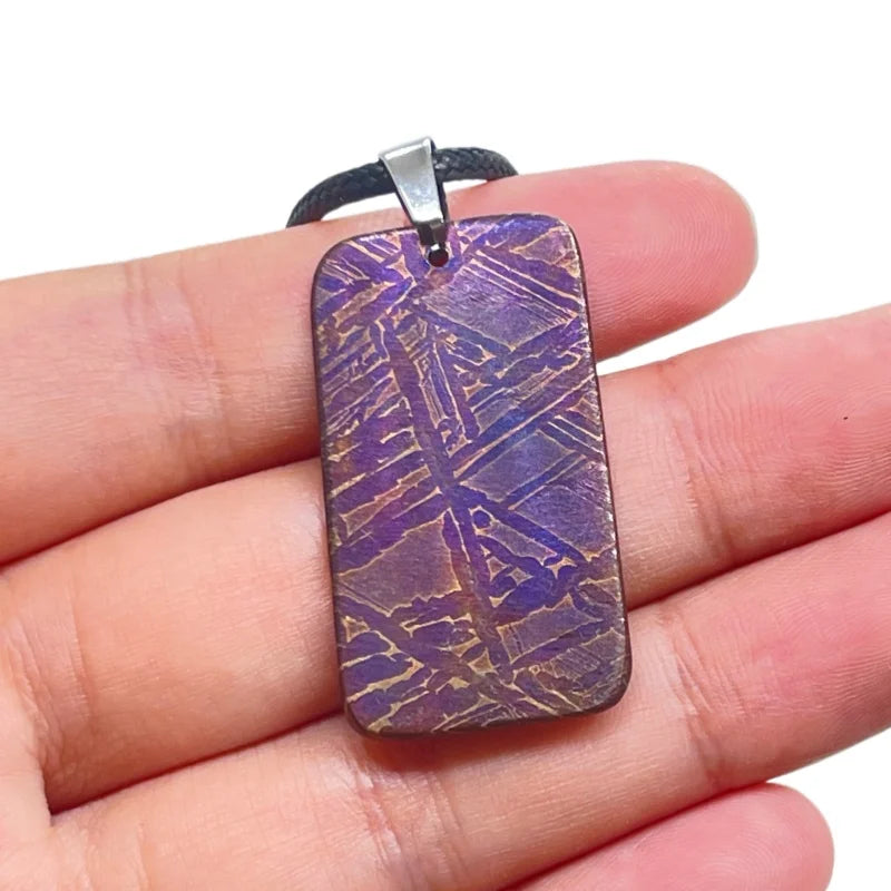 Authentic Muonionalusta Meteorite Pendant Irregular Space Rock Jewelry for Men LK362