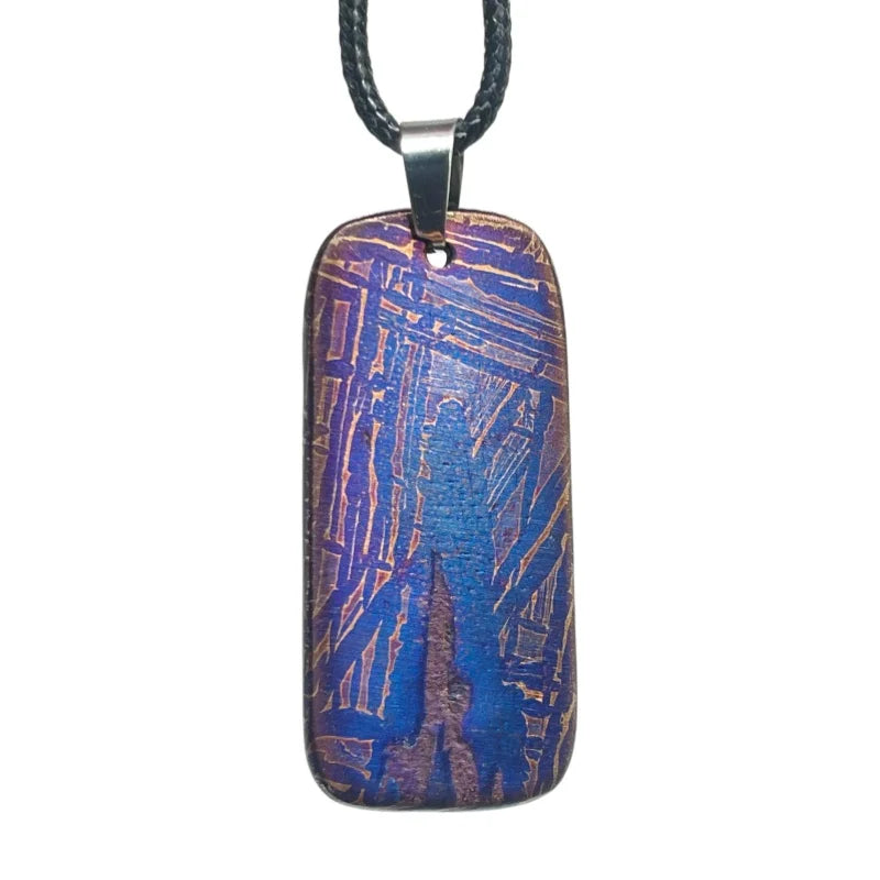 Unique Irregular Muonionalusta Meteorite Pendant Cosmic Energy Amulet for Men LK363