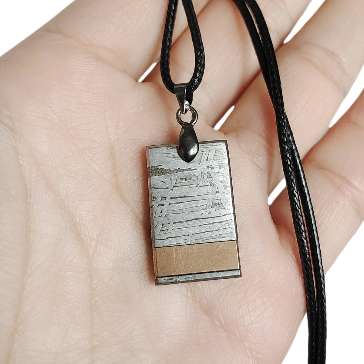 10.4g Muonionalusta meteorite pendant Natural iron meteorite pendant Meteorite slice Collection -LK136