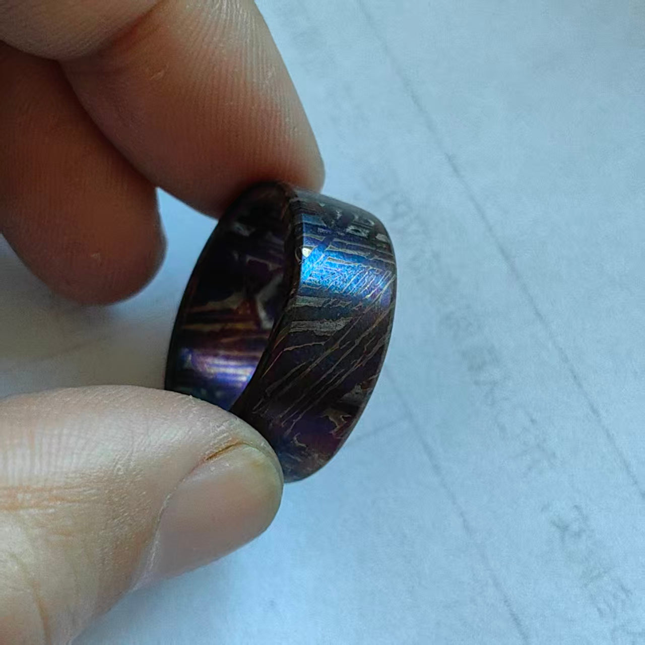 meteorite ring Bleaching treatment Width: 8mm. Customization available.