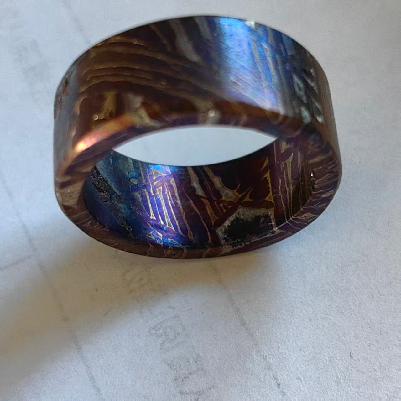 meteorite ring Bleaching treatment Width: 8mm. Customization available.